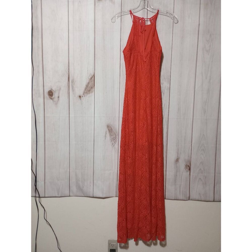 Bisou Bisou Dress Ladies 4 Coral Sleeveless Maxi Lace‎ - Picture 2 of 9